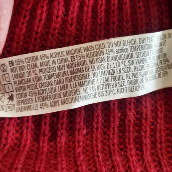 Forever 21 Womens Lace Up Cropped Cardigan Size M Cherry Red Y2K Fairy Grunge - Picture 10 of 10